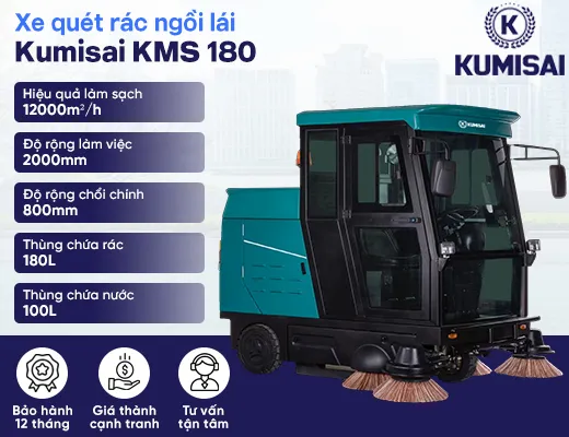 Xe quét rác ngồi lái Kumisai KMS 180 - 2